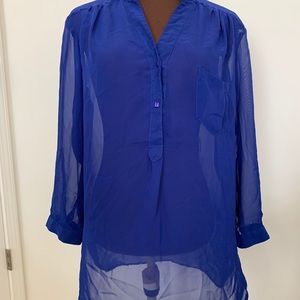 Royal Blue Chiffon Blouse